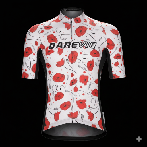 [AG2596SMALL] Darevie  DVJ209 Sakura Jersey  Ivory/red/black - S